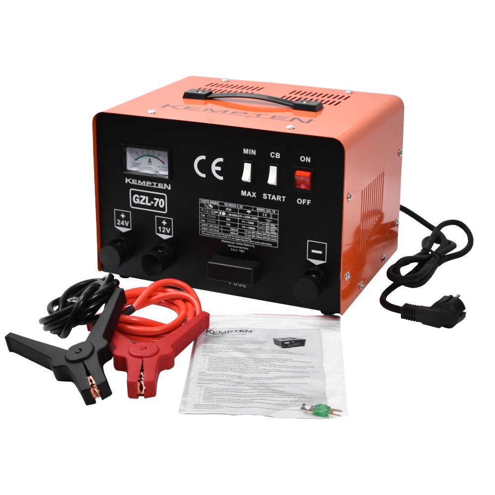 Kempten Akkuvaraaja 12V / 24V + apukäynnistin 180A